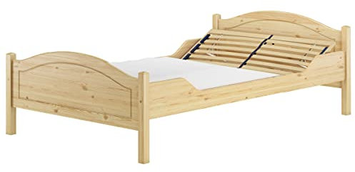 Breites Einzelbett 120x200 Kiefer Massivholz Landhausstil V-60.30-12Federholzrahmen und Matratze inkl.