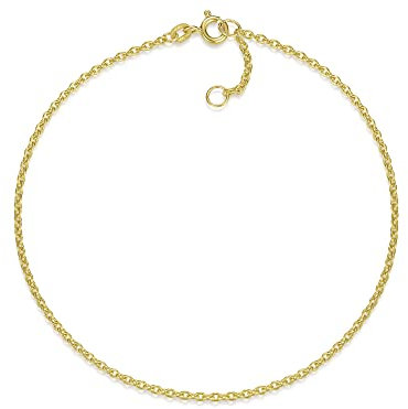 Fußkette Erbse Breite 1,8mm | aus echt 585 Gold | hochglanzpolierte Fußkette | Echtgold mit Federringverschluß
