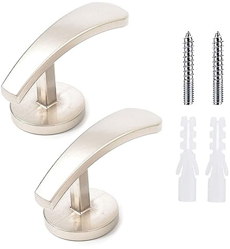 2 Pcs Aluminum Alloy Curtain Hooks - Metal Curtain Tiebacks with Screws and Expansion Tubes