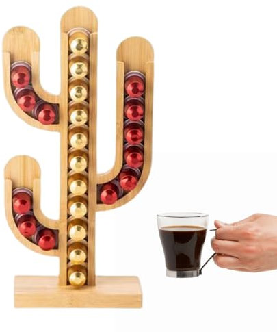 Support pour dosettes de café, support de café en forme de cactus, support de rangement pour 23 capsules de café, support de rangement pour café, bureau, bar, maison