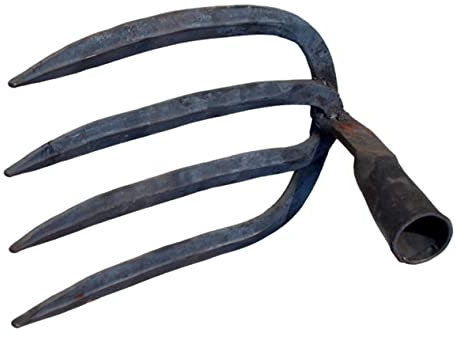 BESPORTBLE 4-zähne-rechen Für Gartengeräte Handgehämmerter Stahlrechen Gartenmetallrechen Für