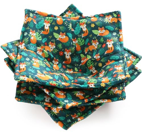Cunhill 4 Pcs Cotton Microwave Bowl Cozy, Fox Style