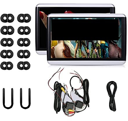USKI Auto Kopfstütze Monitor 10,6 Zoll Display Link Standalone 1080P 4K Video WiFi/Bluetooth/USB/SD Multimedia Player(10.6 1 16G 2 Pcs)