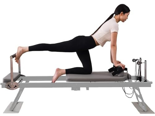Home Studio Pilates Reformer-Gerät, Pilates Reformer-Trainingsgerät Für Das Heim-Fitnessstudio, Faltbares Bett Mit Einstellbarer Intensität Für Krafttraining, Gewichtskapazität Bis Zu 440