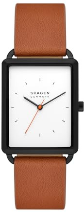 Skagen Hagen Watch for Men, Quartz Three Hand Movement with Stainless Steel or Leather Strap