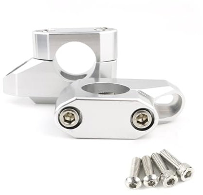 GXSAI Motorrad Lenker Riser 25,4 Mm 1 Lenker-Riser-Rückseite Für Suzuki C109 Für M90 C90 C50 M50 VS1400 Für VL800 Road Star Nach Oben Verschobener Montage-Riser(Silber)