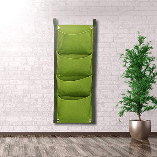 Walfront Vertikale Pflanztasche mit 4 Taschen, Vertikale Pflanztasche Zum Aufhängen an der Wand, für den Außenbereich, Garten, Pflanzbeutel, Aufbewahrungsbeutel, Pflanzgefäß