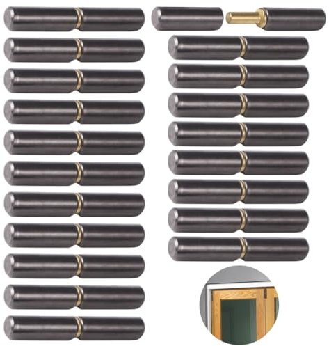 Lot de 20 charnières de porte en métal robuste, charnières de porte amovibles pour portes battantes, fenêtres, rampes de remorque, portails de remorque, 8,9 x 1,27 cm