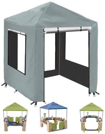 Spielhäuser Abdeckung, Abdeckung Outdoor Spielhaus Wasserdicht, 420D Oxford-Tuch Abdeckplane für Kinder Spielhaus mit Reißverschluss, Abdeckhaube Spielhaus Kinder, 142x142x153cm