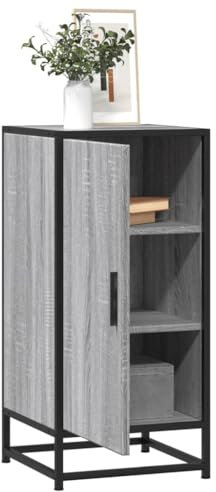 Generisch Sideboard Grau Sonoma 35,5x35x76 cm Holzwerkstoff und Metall,jiangboyue-848942
