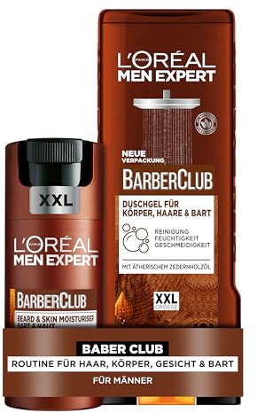 L'Oréal Men Expert Pflegeset für Männer, Mit XXL Gesichtscreme und XXL Duschgel & Shampoo, Set für Herren mit holzigem Duft und ätherischem Zedernholzöl, Carbon Protect, Hydra Energy, 2-teilig