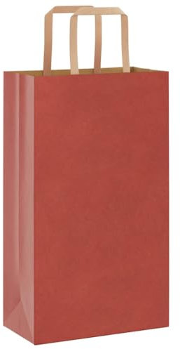 vidaXL Papiertragetaschen 250 STK., Papiertüten mit Henkeln, Papiertüten, Geschenktüten für Einkaufen Hochzeiten Verpackungen Partys Geburtstag Weihnachten, Rot 21x11x36cm