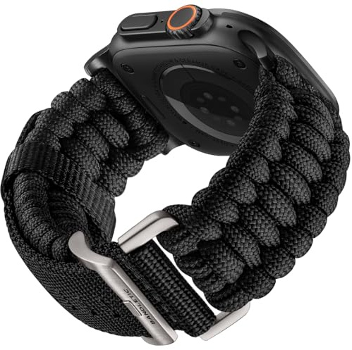 Bandletic compatible avec Apple Watch Ultra 3 2 1 - Bracelet en Paracord Nylon 49mm 45mm 46mm 44mm pour iWatch Series Ultra SE3 SE2 11 10 9 8 7 6 5 4, 42mm (3 2 1) pour hommes et femmes