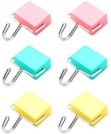 Confezione Da 6 Ganci Magnetici, Ganci Quadrati Semplici E Creativi, Ganci Magnetici Per Frigoriferi Da Cucina, Ganci Magnetici Multifunzionali, Ganci Magnetici Senza Perforazione