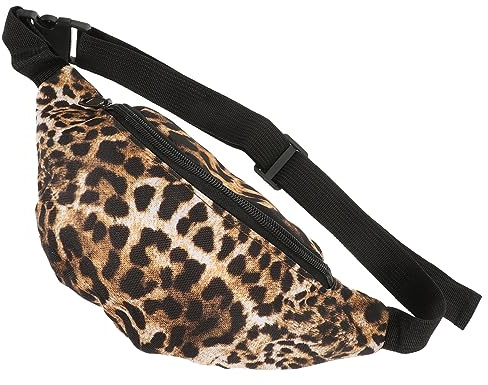 DEARMAMY Leoparden-Print Pu Bauchtasche Damen Gürteltasche Mit Reißverschluss Strapazierfähiges Material Für Outdoor Sport Reisen Shopping Modische Crossbody Tasche Für Alltag Und Urlaub