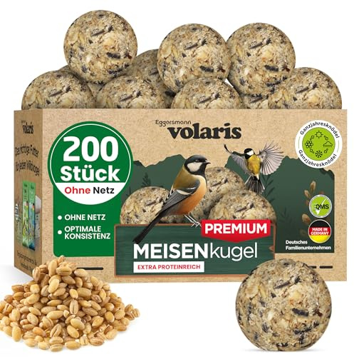 Eggersmann volaris Bola de masa sin red 200 unidades [Premium] 18 kg – Comida para pájaros silvestres todo el año – Comida para aves silvestres sabrosa y rica en energía – Alimento para todo el año