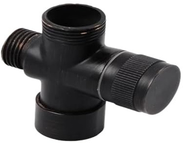 Deviatore Doccia 3 Vie Valvola deviatrice in ottone a 3 vie BSP 1/2 3/4 Adattatore a T per doccia Soffione doccia regolabile Valvola di deviazione del rubinetto(Black Oil Bronze)