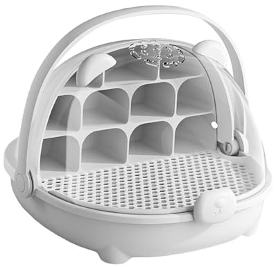 Gralara Silkworm Breeding Box Insect Feeding Box Habitat Cage Transparent Silkworm Hatching Container Small Animal Breeding Case, Gray