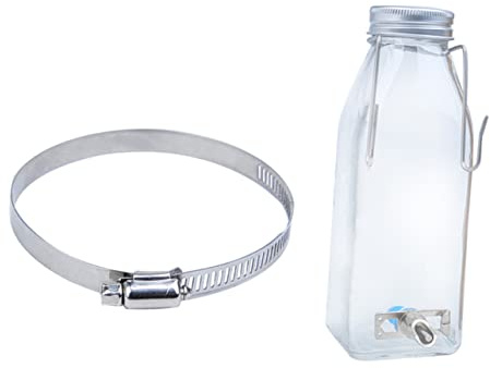 SUPVOX Bebedero para Mascotas Antifugas Pequeño para Hámster y Conejos, Botella De Agua De Vidrio 350 Ml Soporte para Jaula, Silencioso y Práctico para Animales Pequeños