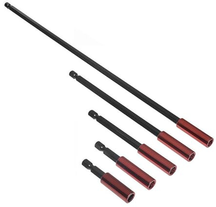 Juego de 5 llaves de extensión magnéticas, 50/60/100/150/300 mm, vástago hexagonal de 1/4 pulgadas, soporte de puntas largo magnético, extensión de brocas, para taladros y atornilladores de impacto