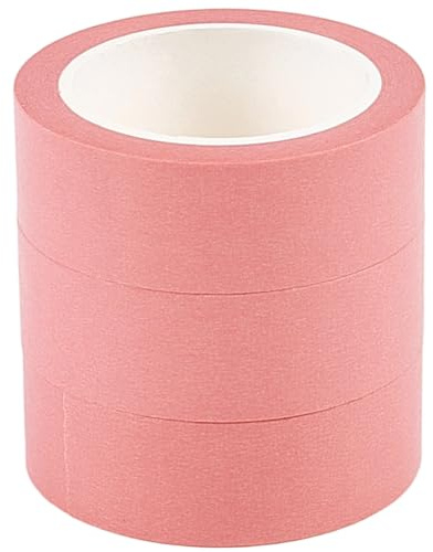 CRASPIRE 3 Rollo Cinta Adhesiva Rosa 11 Yardas X 0.6 Pulgadas (33 Yardas En Total) Cinta Adhesiva Texturizada Multiusos Pintores Colores Ideal Manualidades Hogar Oficina Aulas Decoración Artística.