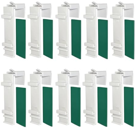 10 Stück Klemmhalter für Klemmfix Doppelrollo Duo-Rollo – Ersatzteile Klemmträger ohne Bohren, selbstklebend & stabil, für Fensterhaken zum Einhängen, Befestigung am PVC-Fenster, Tür