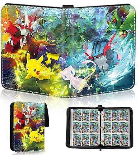 HazyZany Sammelalbum für Pokemon Karten, 50 Seiten 900 Karten Kapazität, Kompatibel Sammelkarten Album große, Tragbar Wasserdicht PU Karten Heft, Card Collection, Geschenk Für Jungen Mädchen Sammler.