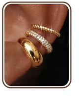 Chriscoco 3 Pares Ear Cuff Pendientes Sin Agujero Mujer Hipoalergénicos Pendiente Clip Ear Cuff Plata Ajustables Pendientes Dorados Mujer Falsos Piercing Oreja Helix Cartílago