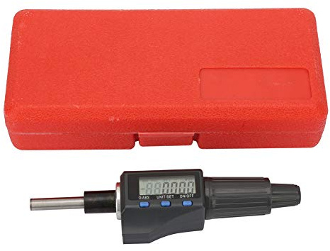 Bamjour Micrómetro Digital, 0.001 Mm Cabezal de Micrómetro Digital Calibrador de 0-25 Mm Unidad de Soporte de Cabezal de Electrónico Convertir Herramienta de Medición de Taller