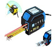 4 in 1 Almighty Ruler Digital Measuring Tape,Laser Tape Measure with Level Crosshairs,16Ft Tapes/131ft Digital Meter,Large LCD Display with Night Vision Function,IP54 Waterproof (100M-Blue)