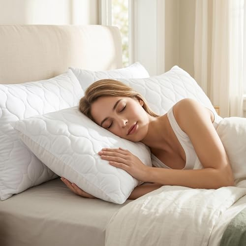 Utopia Bedding Quiltade Prydnadskuddar 50 X 70 cm, 2 Pack, Vita | Innerkuddar, kuddfyllningar, soffkuddar, prydnadskuddar, kuddinlägg, 100 % polyester