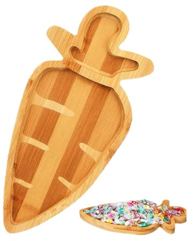 Générique Plateau de Pâques | Vaisselle de Service en Bois Ludique - Assiette de Service Lapin de Pâques,pour Nourriture Dessert Fruit Snack et Décoration de Table de Fête