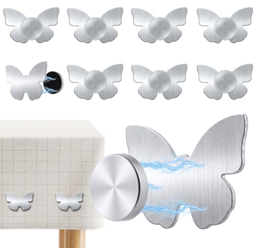 AUYAO 9Pcs Magnetic Tablecloth Weights Heavy Duty Tablecloth Clips Set for Outdoors Stainless Steel Heavy Magnetic Weighted for Holders Table for Picnic, Wedding and Garden Use