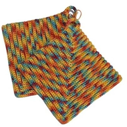 Oma's Topflappen gehäkelt, ca. 19 x 19 cm