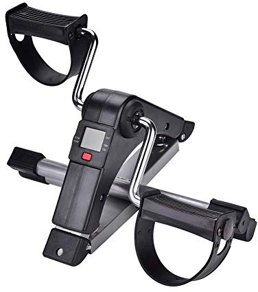 Mini Heimtrainer, Faltbarer Pedal Trainer mit LCD-Monitor, Arm- und Beintrainer für Rehabilitation und Fitness