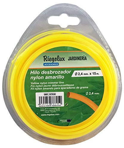 Riegolux 107635 Hilo Desbrozadora Nylon Redonda, Amarillo, 3 mm x 10 m