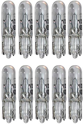 cyclingcolors Birne, T5 W2x4.6D, 12V, 1.2W, Transparent, Packung mit 10