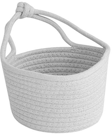 BESPORTBLE Gewebter Korb Aus Baumwollseil Hängekorb Als Aufbewahrungskorb Runder Behälter Für Kleinigkeiten-organizer Wohnaccessoires Für Spielzeug Und Andere Kleinigkeiten