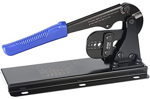 IWISS Herramienta de estampación de cuerda de alambre para prensar manguito de extremo de cuerda de alambre de aluminio, dúplex, mangas ovaladas, 3/64 a 1/8 (crimpadora montada en banco)