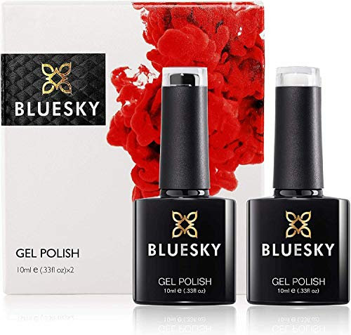 Bluesky Gel Nail Polish Set DUO Black and White 2 x 10ml, Gift Set Box- Requires Drying Under UV or LED Lamp