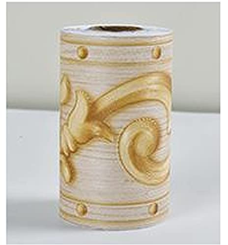 Selbstklebend 3D-Tapetenbordüre mit Silber/Gelb Blumenmuster, Wasserdicht Dekorative Bordüre für Badezimmer, Wohnzimmer, Küche, Wand 10.5 cm x 5 m