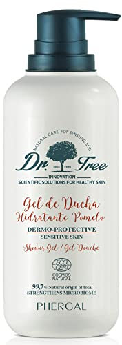 Dr. Tree Gel de Ducha Dermoprotector Hidratante, Especial Pieles Sensibles o Tendencia Atópica, Fortalece el Microbioma, 99.7% Ingredientes Naturales, Aroma a Pomelo, 500 ml