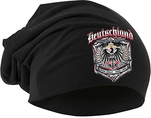 UGLYSHIRT Für Immer Deutschland Mütze | Strickmütze - Kaiserreich Beanie - Hut - Germany Logo - Hat - Germania - Preußen | Beanie Druck: Bunt