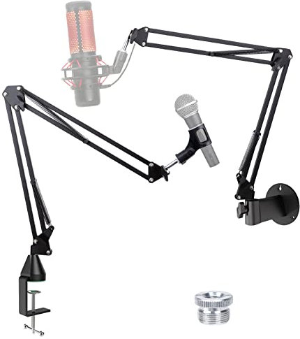 YOUSHARES Support de Microphone Universel – Bras de Microphone avec Pince Robuste Améliorée, Support Mural, Perche de Microphone pour Blue Yeti/HyperX QuadCast et Autres Micros