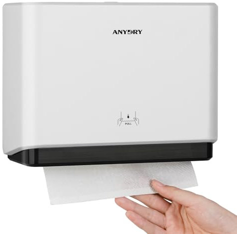 anydry 5101 Dispensador de Toallas de Mano Higiénico ABS Dispensador de Papel Toalla Comercial Montado en Pared Blanco