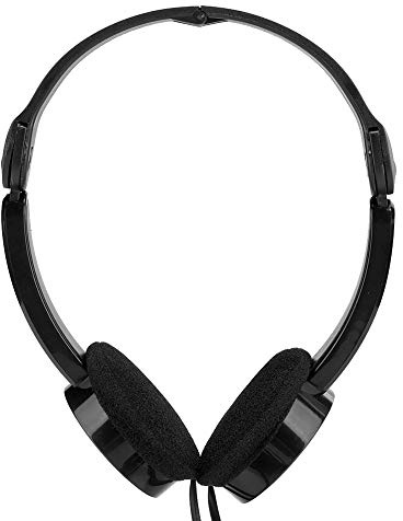 Changor Casque Filaire, Casque Pliable et Confortable pour Tablette(Le Noir)