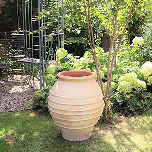 Palatina Werkstatt Exklusive Terracotta Amphore Agave 60cm - 100% Handgefertigtes Unikat - Winterfeste Amphore für Garten & Haus