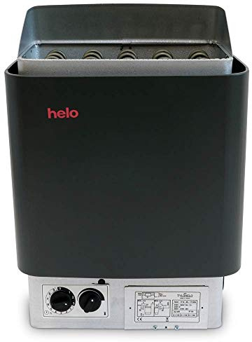 POOL Total Helo Saunaofen Cup 80 STJ 8,0 kW - Integrierte Steuerung am Ofen - Wandmontage - Graphite - Made in Finnland - Für Saunakabinen 8 bis 11 m³ - 400 V