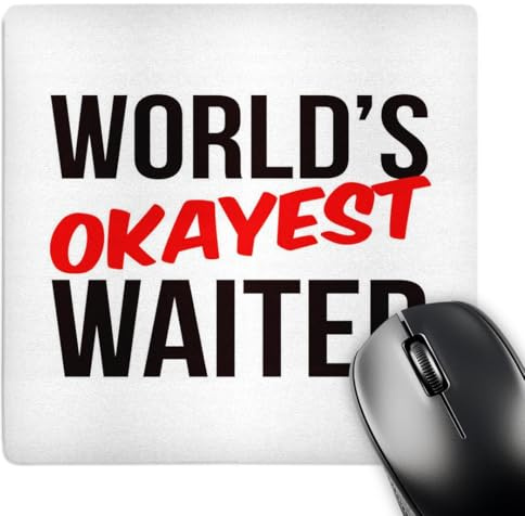 3dRose Worlds Okayest - Worlds Okayest Waiter - Mouse Pads (mp-384625-1)