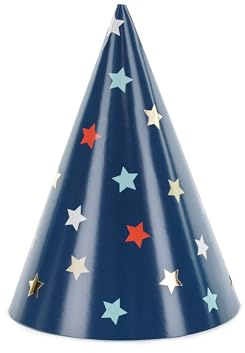 Partyhüte Sterne 16cm Partyhut 6er Set - Geburtstagshut Partydeko Kindergeburtstag - Party Hüte Kostüm Zubehör - Blau